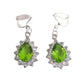 Bright Green Cushion Diamante Clip On Earrings