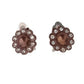 Brown Flower Clip On Earrings