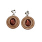 Burgundy Centre Round Clip Earrings