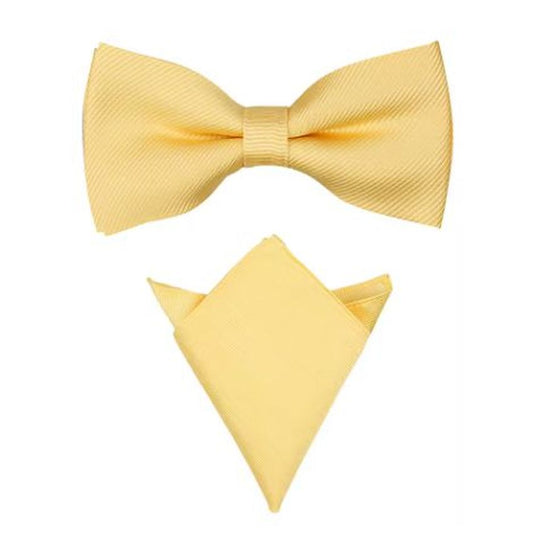 Butter Yellow Bow Tie And Hanky Set