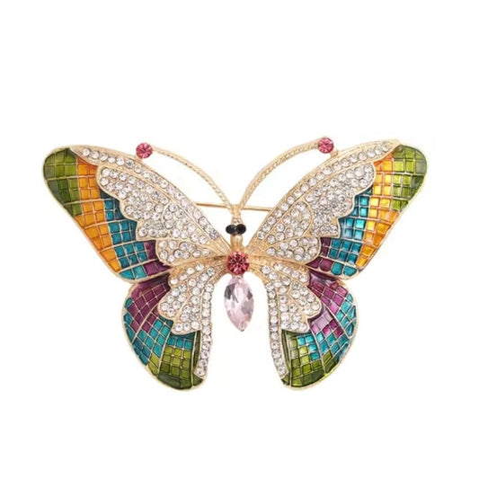 Butterfly Brooch Set With Diamante Stones
