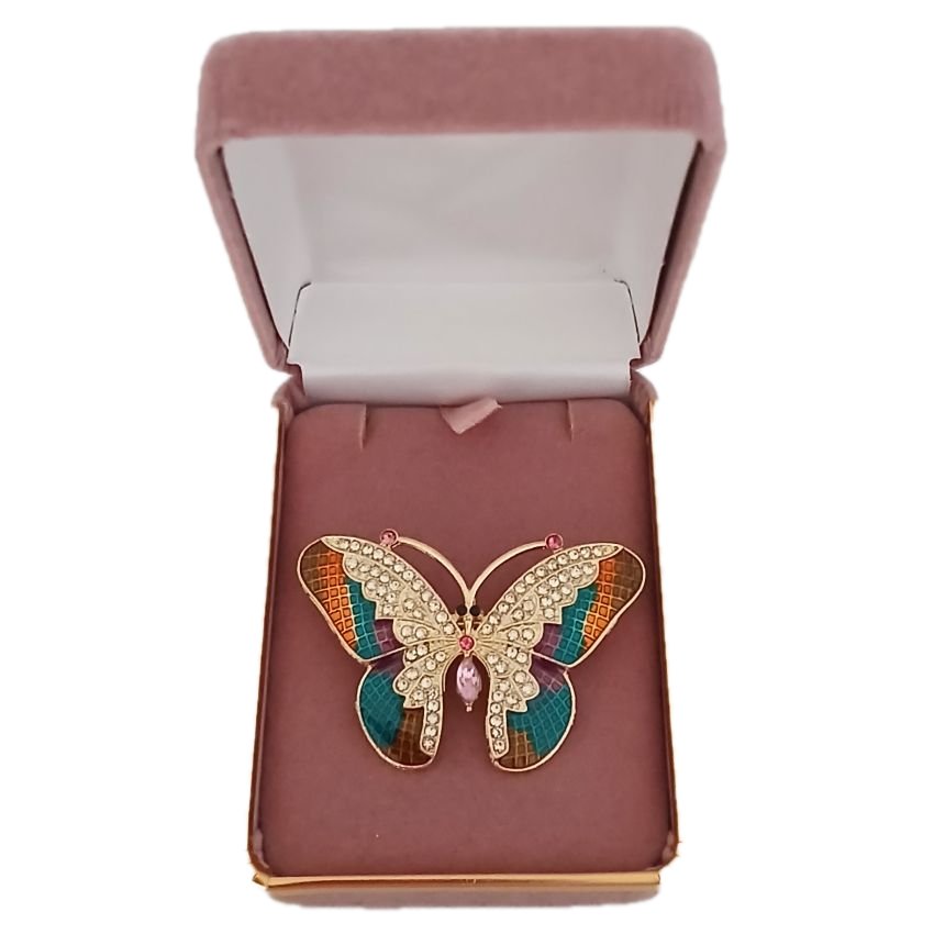 Butterfly Brooch Set With Diamante Stones(2)