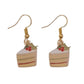 Cake And Holly Christmas Earrings