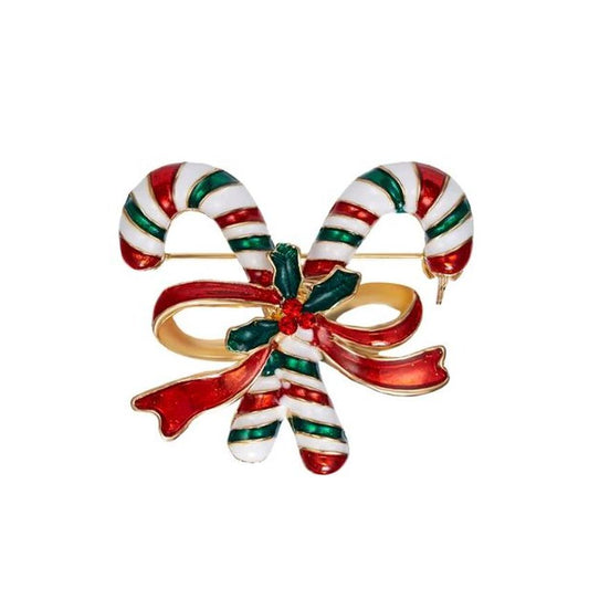 Candy Cane Christmas Brooch