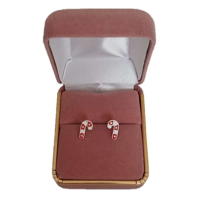 Candy Cane Sterling Silver Kids Earrings(2)