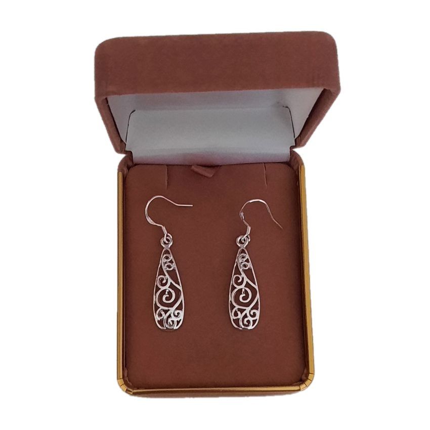 Celtic Scroll Silver Dangly Earrings(2)