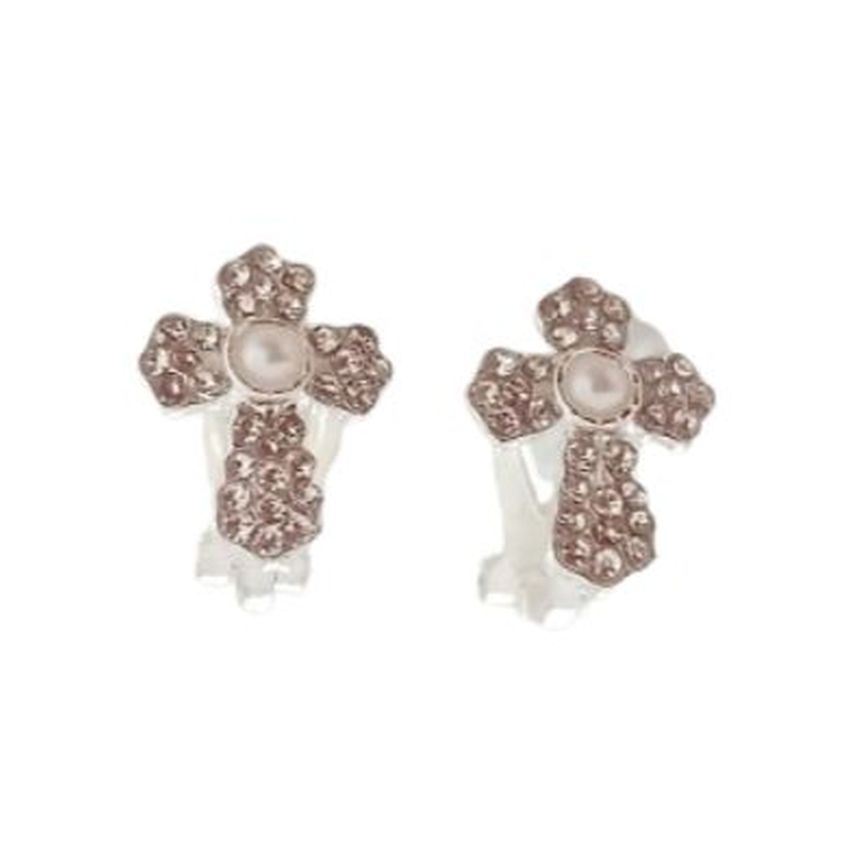 Centre Pearl Communion Clip On Earrings