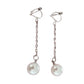 Chain Stem Pearl Clip On Earrings