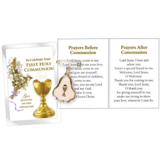 Chalice Motif Gold And Cream Communion Badge Pin