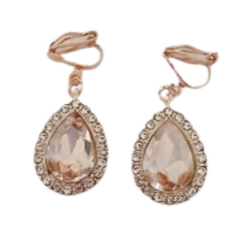 Champagne Gold Clip On Earrings