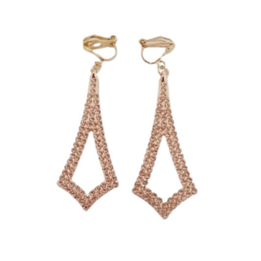Champagne Rose Gold Clip On Earrings
