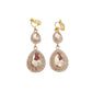 Champagne Colour Drop Clip On Earrings