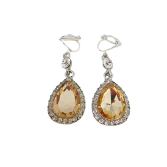 Champagne Gold Clip On Earrings