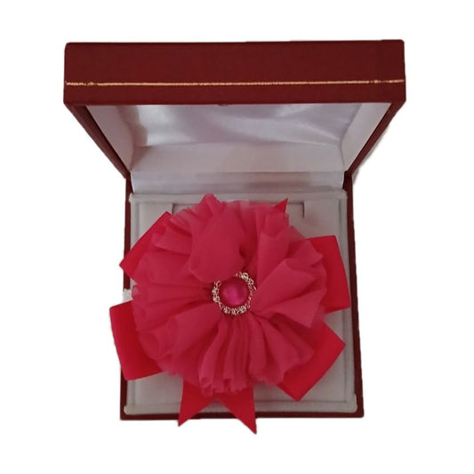 Chiffon Cerise Pink Flower Wrist Corsage