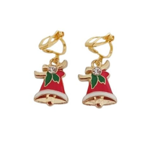 Christmas Bells Clip On Earrings