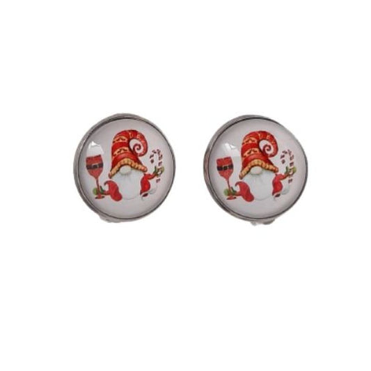 Christmas Gnome Clip On Earrings