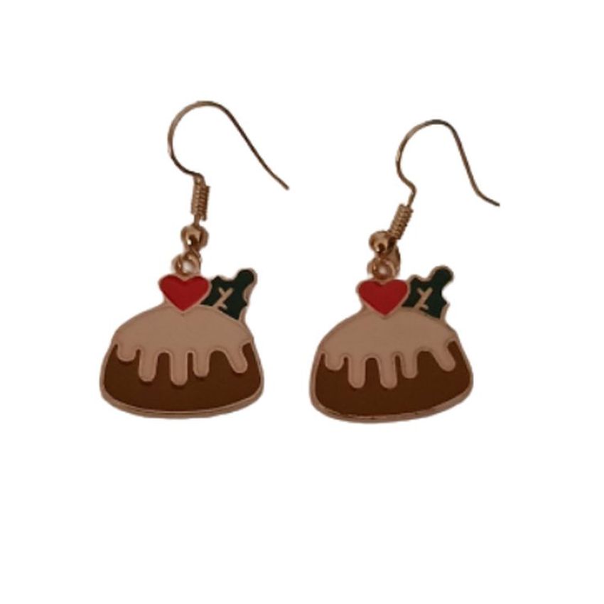 Christmas Pudding Dangly Earrings