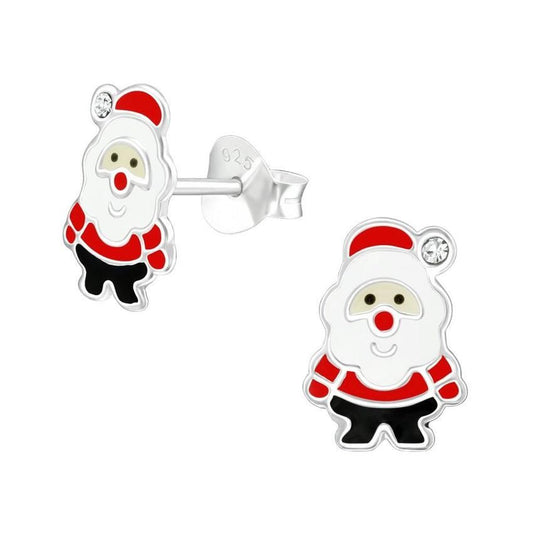 Christmas Santa Sterling Silver Earrings