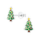 Christmas Tree Sterling Silver Earrings