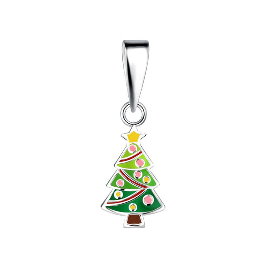 Christmas Tree Sterling Silver Kids Necklace