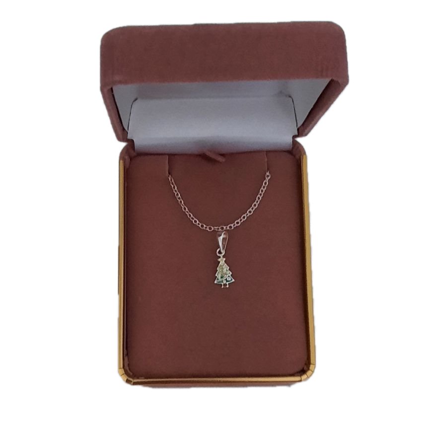 Christmas Tree Sterling Silver Kids Necklace(2)