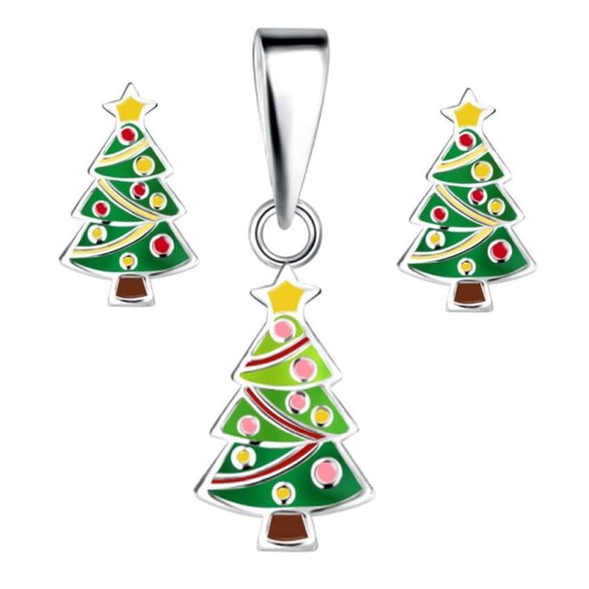 Christmas Tree Sterling Silver Set