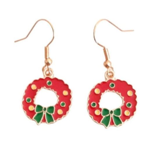 Christmas Wreath Hook Earrings