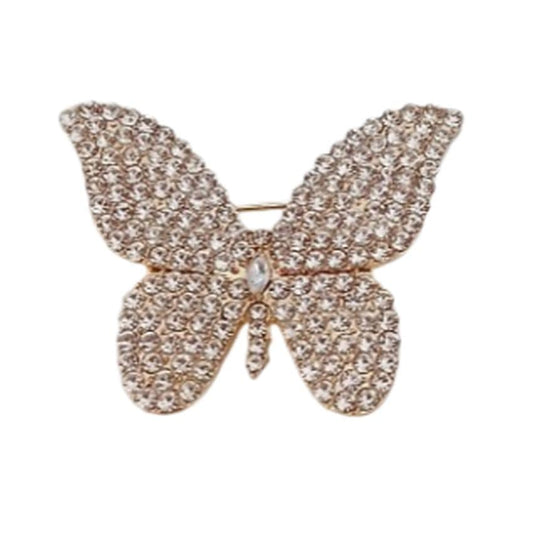 Clear Butterfly Brooch Set With Diamante Stones