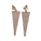 Clear Cubic Zirconia Drop Clip On Earrings
