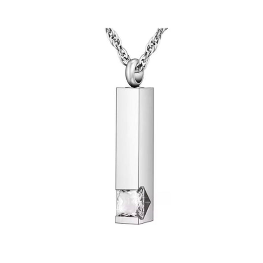 Clear Stone Cremation Ashes Locket