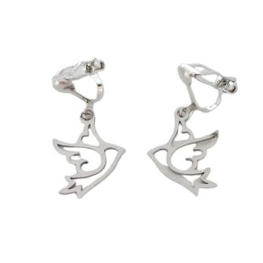 Clip On Confirmation Dove Earrings