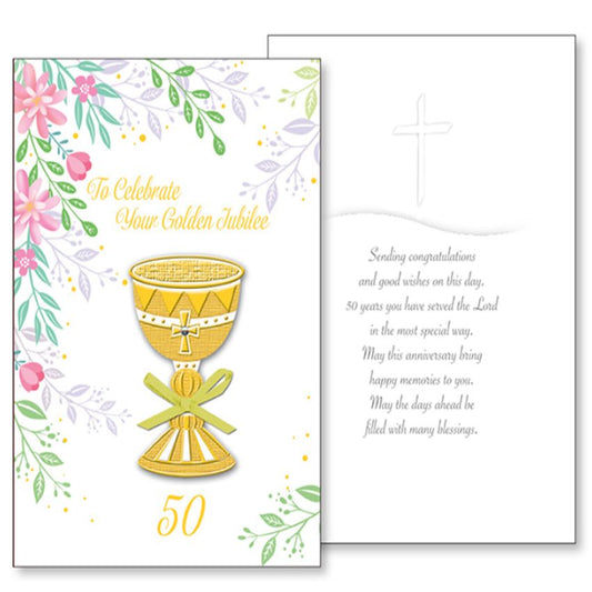 Embossed Golden Jubilee Blessing Greeting Card