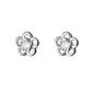 Sterling Silver Flower Earrings With A Cubic Zirconia Centre