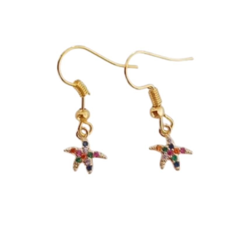 Coloured Star Dangly Fashion Earrings