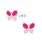 Coloured Sterling Silver Butterfly Earrings