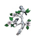 Colourful Bird On A Branch Brooch