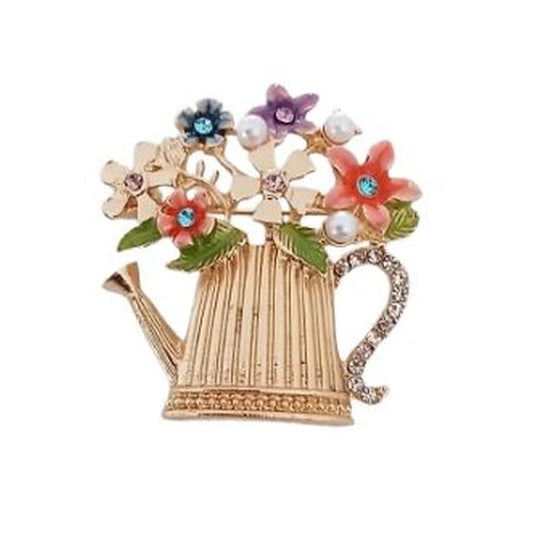 Colourful Watering Can Brooch