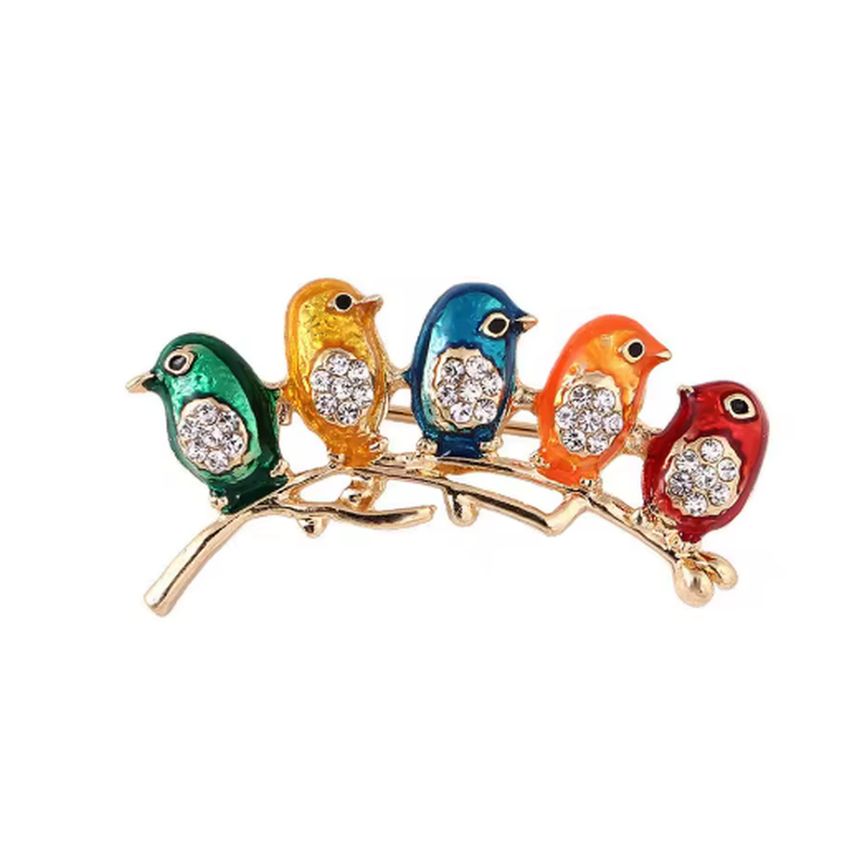 Colourful Birds Ladies Brooch
