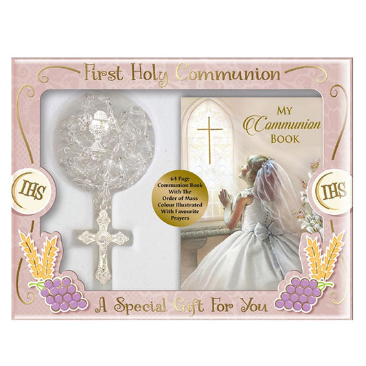 Communion Rosary Beads And MINI Prayer Book