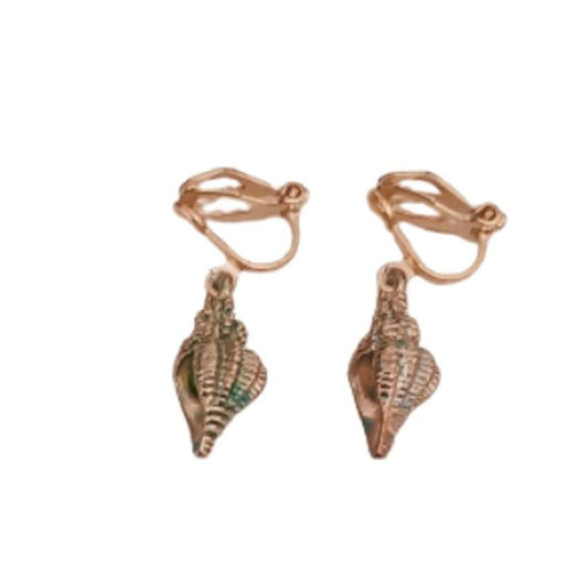 Conch Shell Clip On Earrings