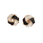 Cream And Black Clip On Earrings