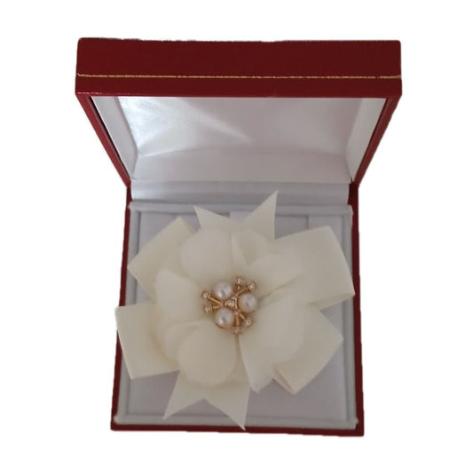 Cream Colour Flower With a Diamante Centre Wrist Corsage