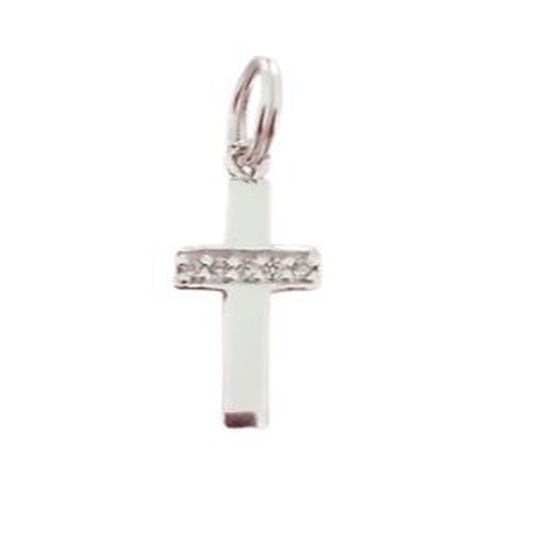 Cross Pendant With A Cubic Zirconia Centre Line
