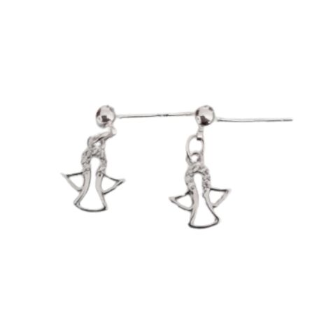 Crystal Angel Girls Silver Earrings