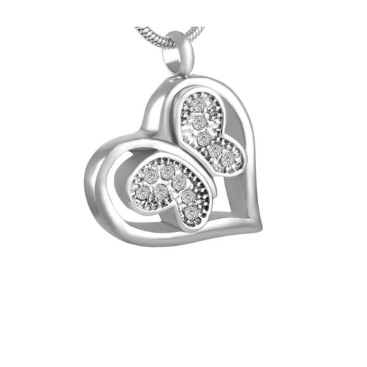 Crystal Butterfly Cremation Ashes Locket