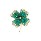 Crystal Clover Ladies Brooch