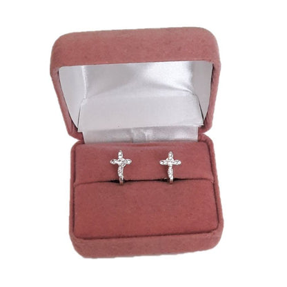 Crystal Cross Communion Clip On Earrings(2)