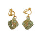 Crystal Green Clip On Earrings