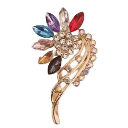 Crystal Multi Colour Ladies Brooch