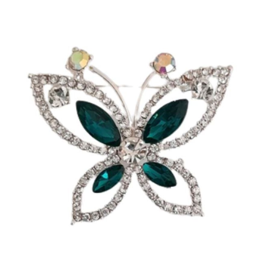 Crystal Set Butterfly Brooch